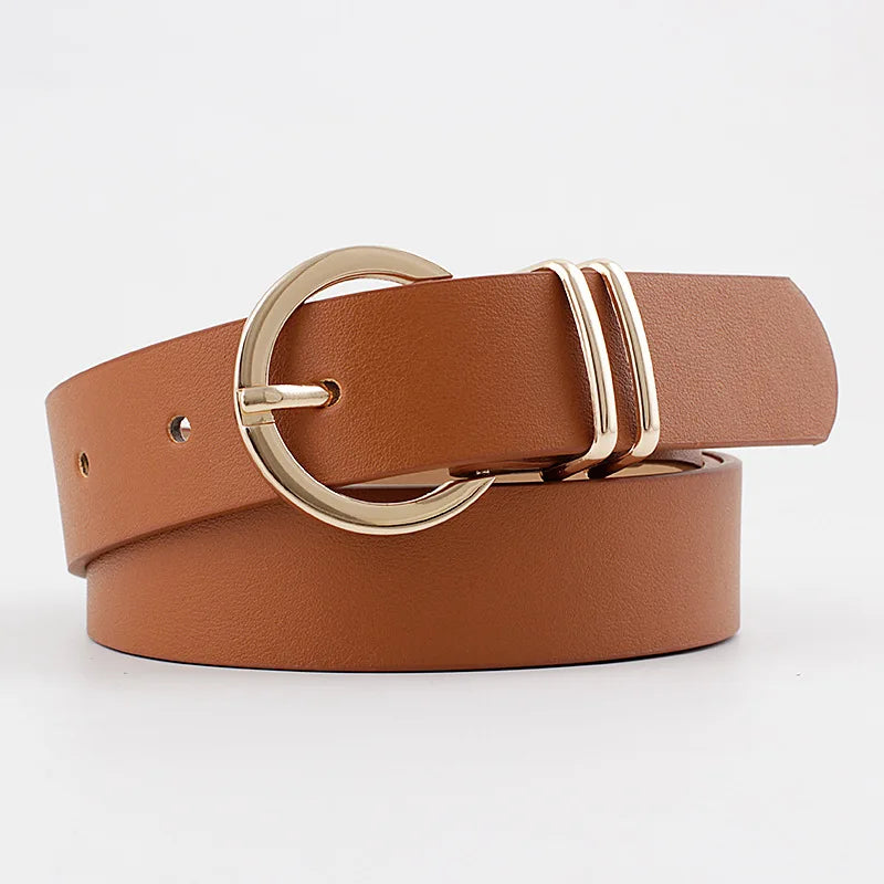 Cinto Feminino Western Waist Art – Estilo Cowboy com Fivela D-Shaped em Couro PU