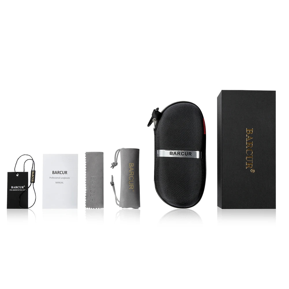Óculos de Sol Masculino BARCUR – Polarizado, UV400, Liga de Alumínio, Estilo Oval Clássico e Elegante