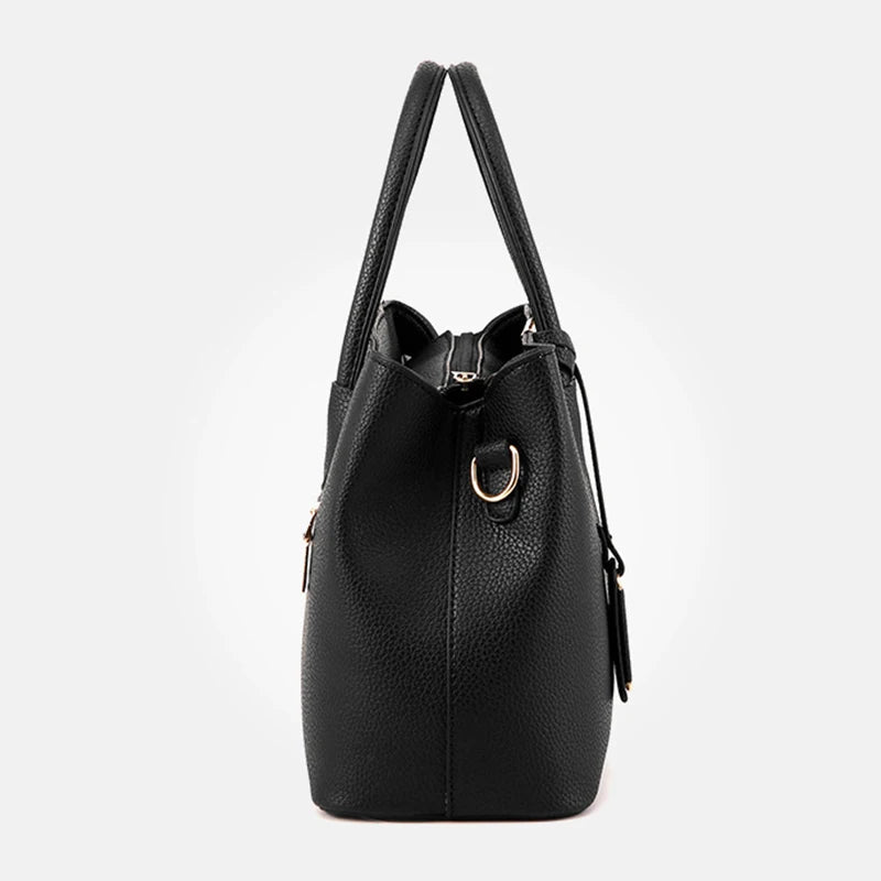 Bolsa Feminina Grande em Couro PU – Tote Fashion Quadrada e Versátil para Ombro ou Transversal