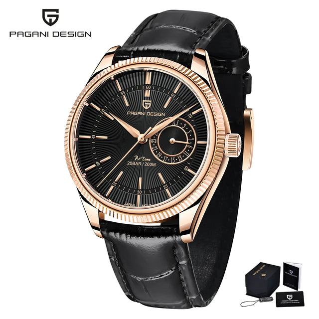 Relógio Masculino PAGANI DESIGN – Luxo Esportivo com Vidro Safira, Quartz Japonês e 20 Bar à Prova d’Água