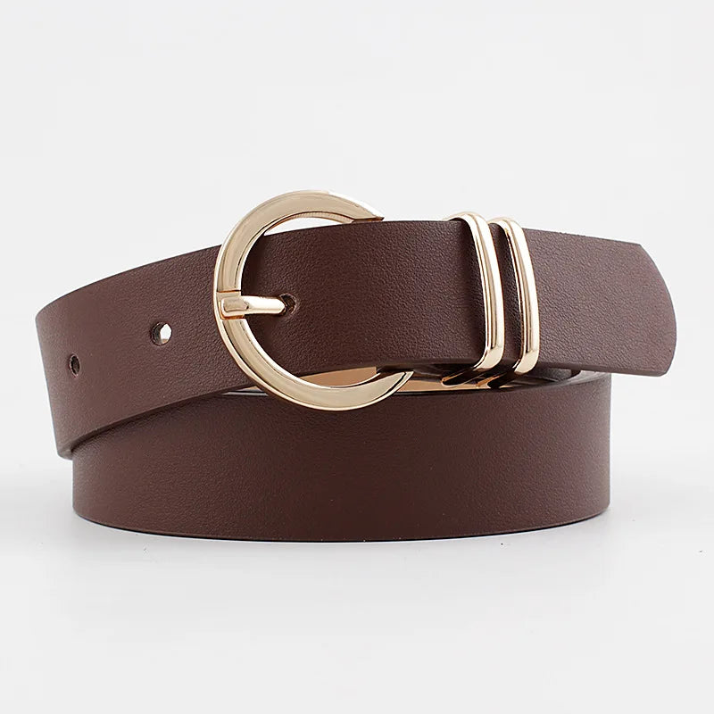 Cinto Feminino Western Waist Art – Estilo Cowboy com Fivela D-Shaped em Couro PU