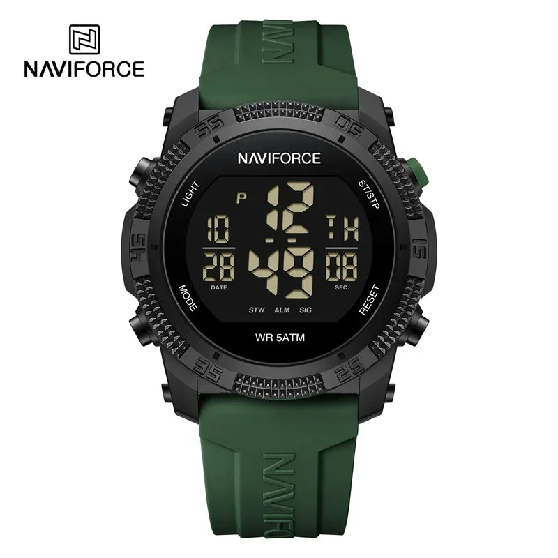 Relógio Masculino Digital NAVIFORCE NF7104 – Esportivo com Display LCD e Resistente à Água 5 ATM