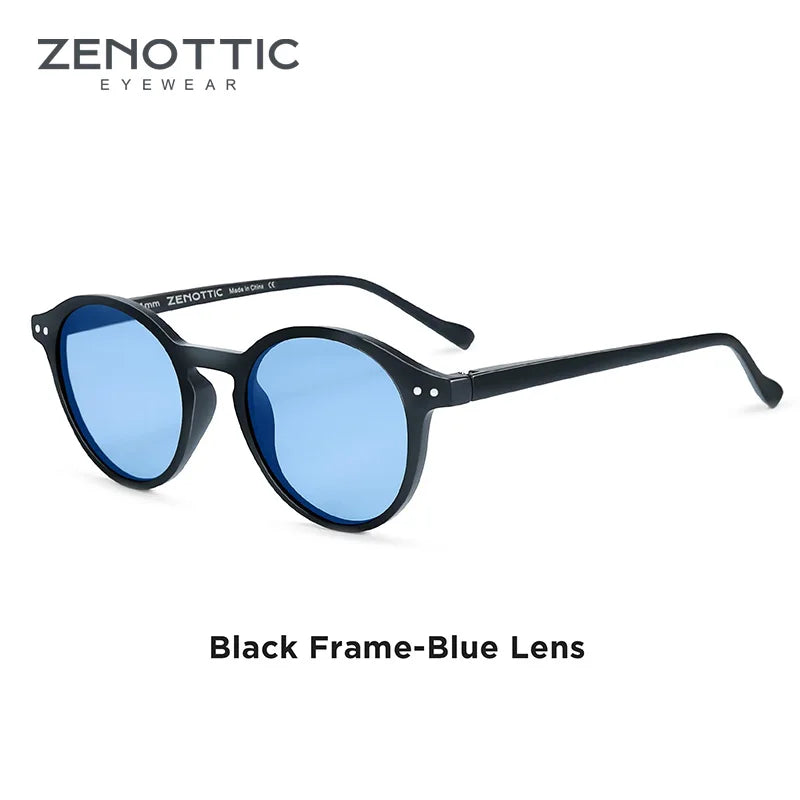 Óculos de Sol Redondo ZENOTTIC 2024 – Retrô Polarizado com Proteção UV400 e Estilo Vintage
