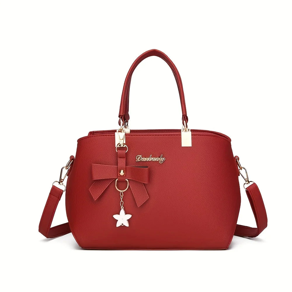 Bolsa de Ombro Elegante com Laço – Fashion, Versátil e com Múltiplos Compartimentos
