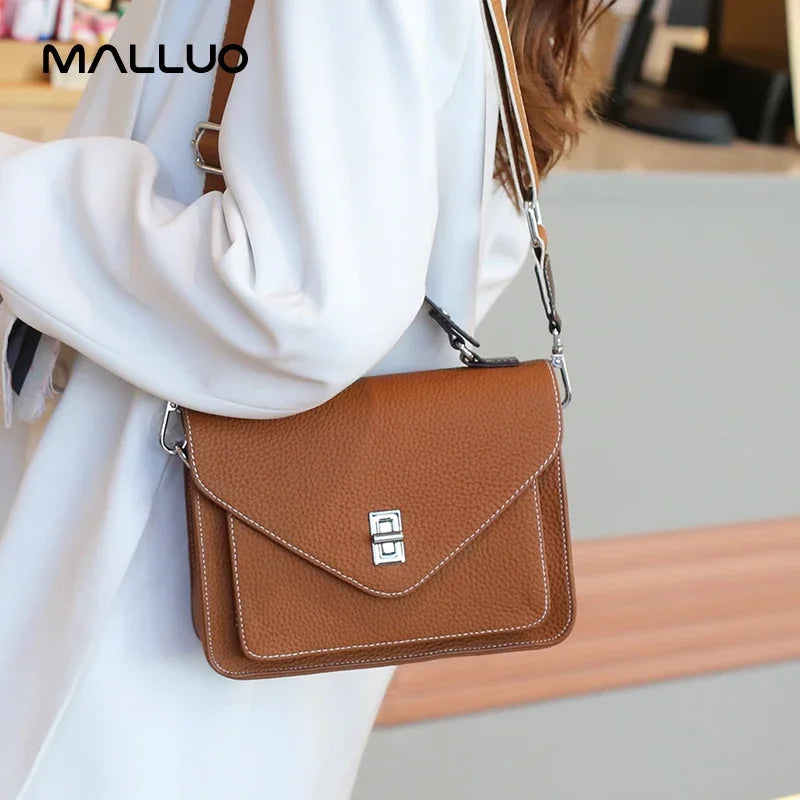 Bolsa Feminina em Couro Legítimo – Grande Capacidade, Estilo Retrô Casual e Elegante