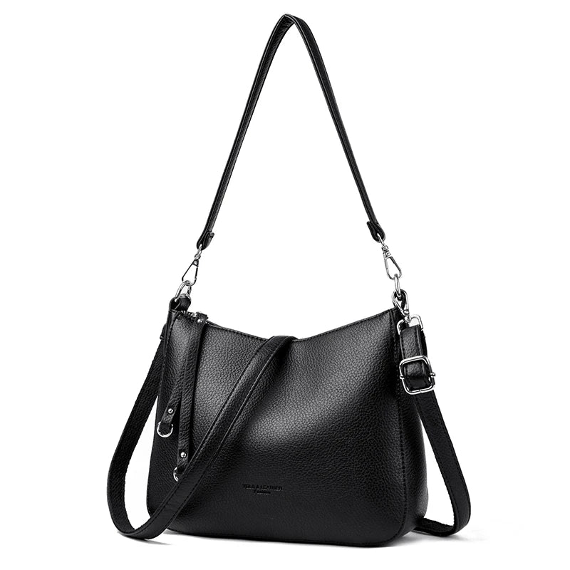 Bolsa Feminina de Ombro em Couro Macio – Designer de Luxo, Elegante e Versátil