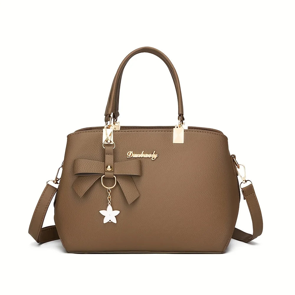 Bolsa de Ombro Elegante com Laço – Fashion, Versátil e com Múltiplos Compartimentos