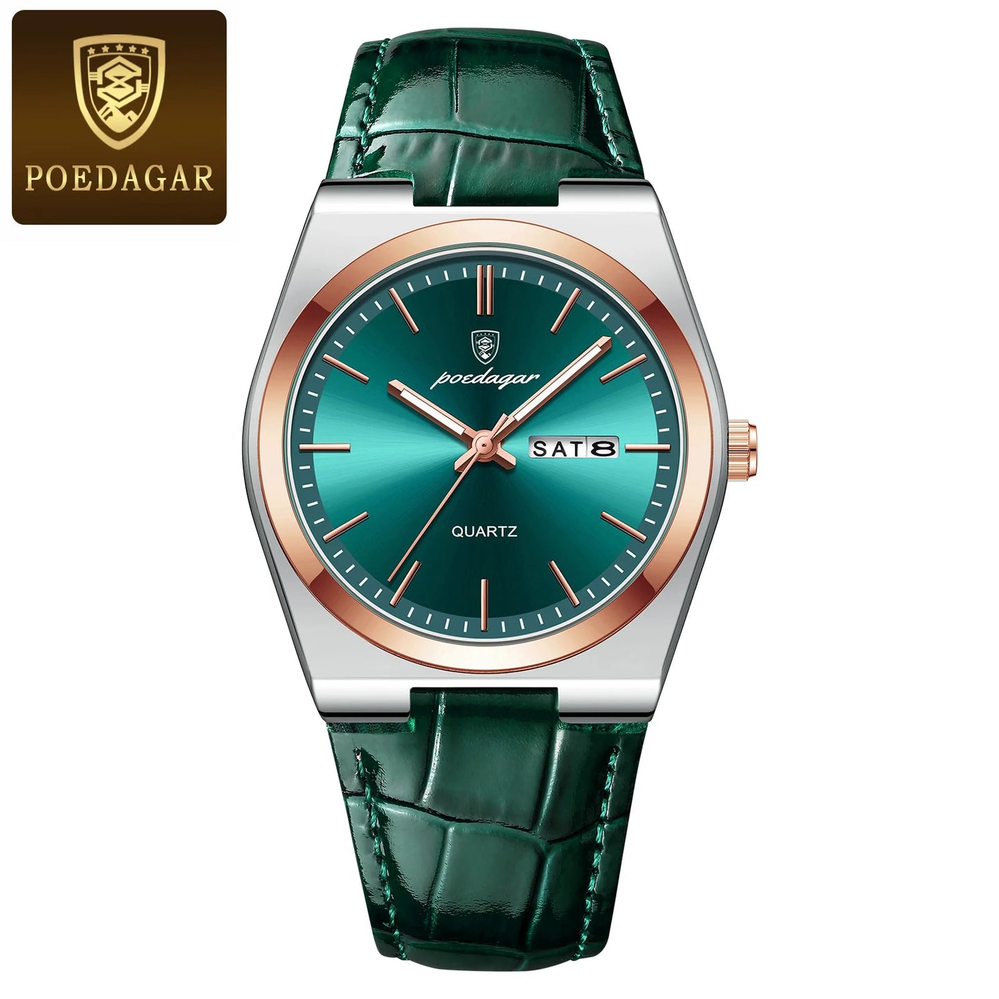 Relógio Masculino POEDAGAR Luxo – Quartzo em Couro Fashion Casual com Data e à Prova d’Água