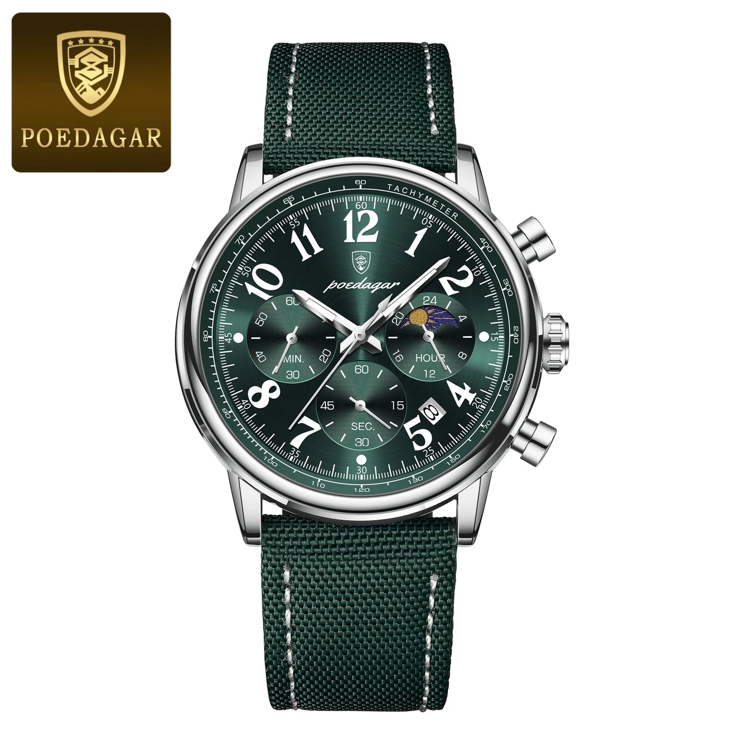 Relógio Masculino POEDAGAR Luxo – Quartzo com Pulseira em Nylon, Cronógrafo e à Prova d’Água
