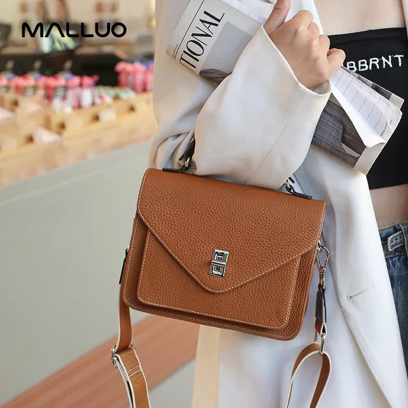 Bolsa Feminina em Couro Legítimo – Grande Capacidade, Estilo Retrô Casual e Elegante