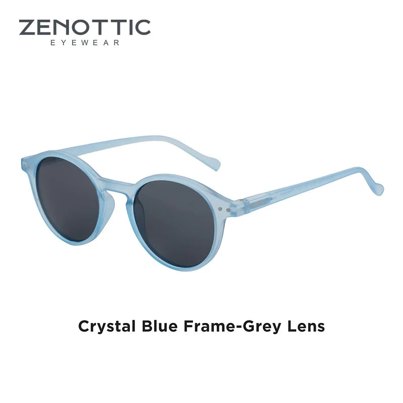 Óculos de Sol Redondo ZENOTTIC 2024 – Retrô Polarizado com Proteção UV400 e Estilo Vintage