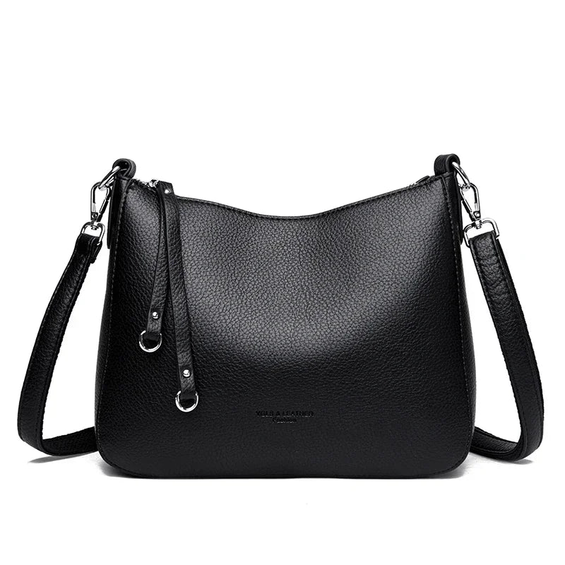 Bolsa Feminina de Ombro em Couro Macio – Designer de Luxo, Elegante e Versátil