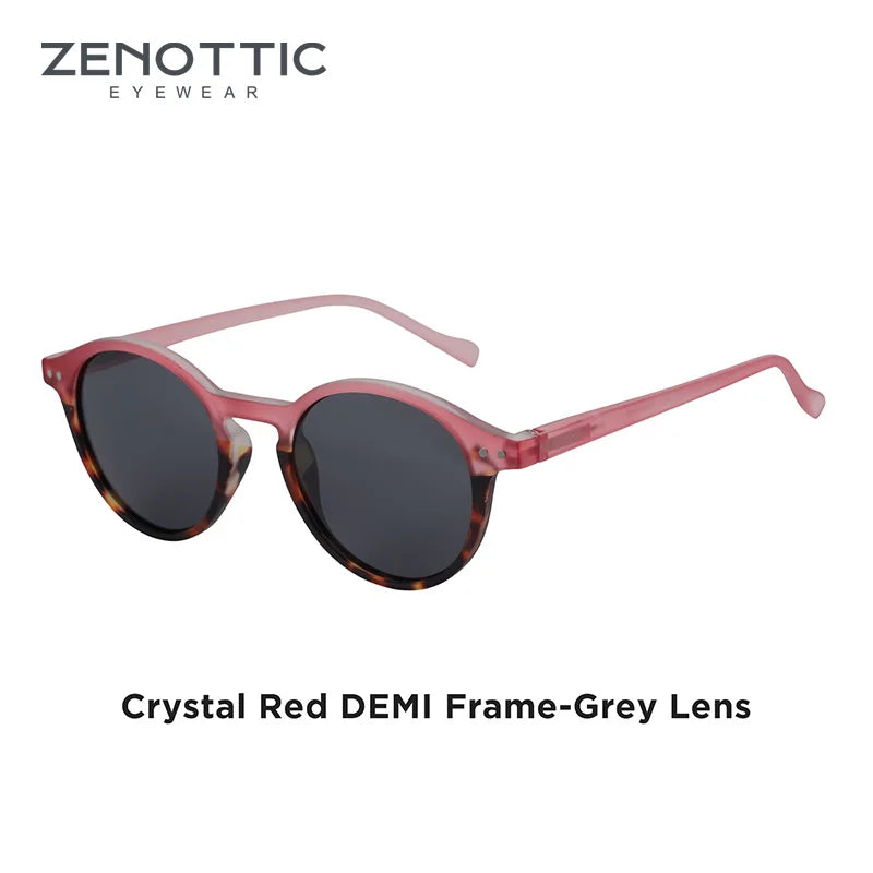 Óculos de Sol Redondo ZENOTTIC 2024 – Retrô Polarizado com Proteção UV400 e Estilo Vintage