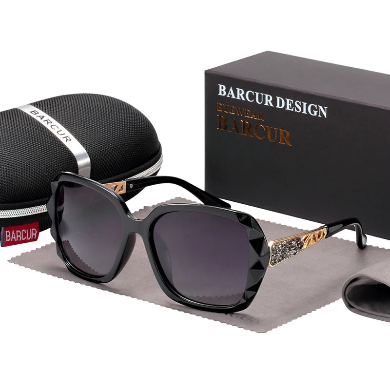 Óculos de Sol Feminino BARCUR – Polarizado com Proteção UV400 e Lente Degradê Fashion