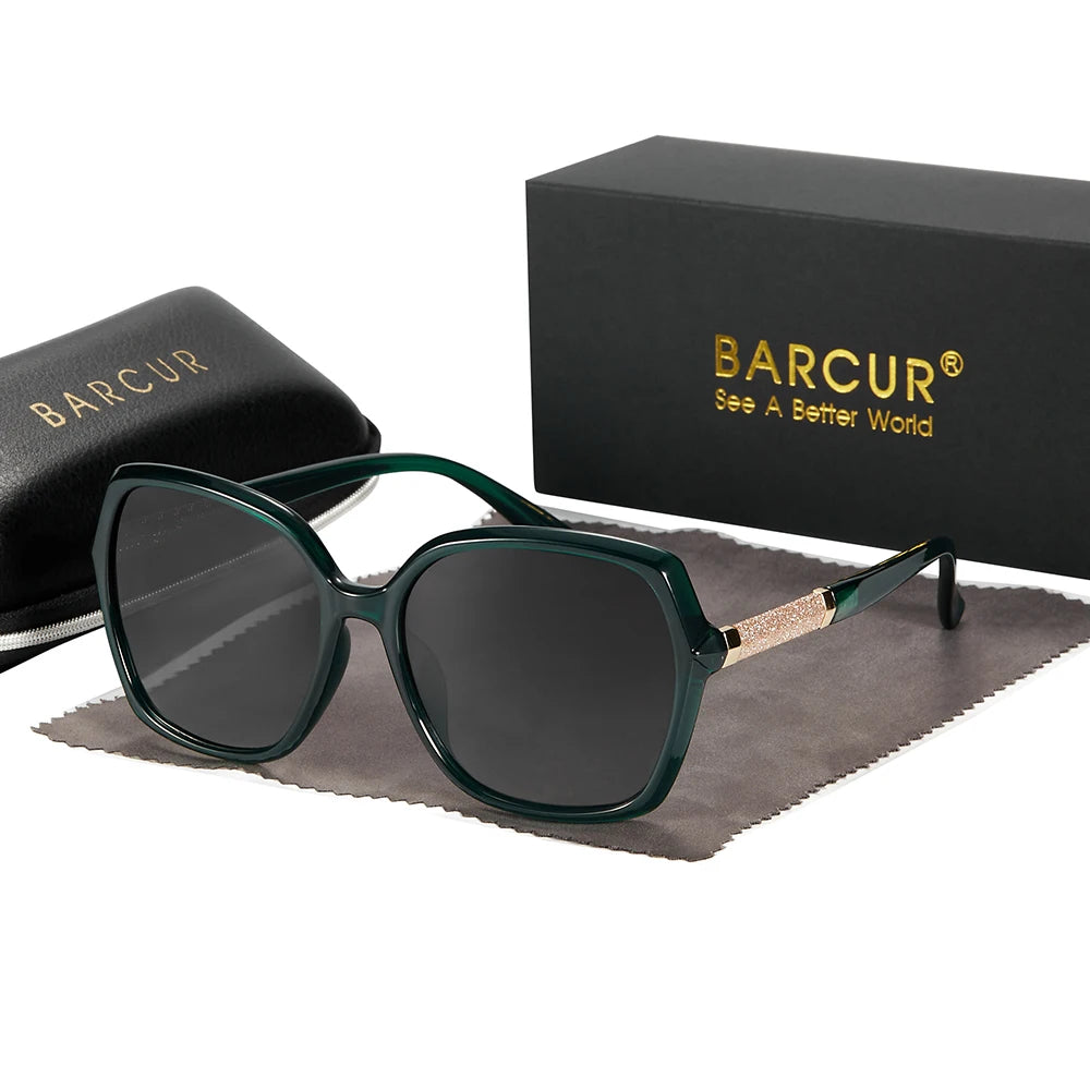 Óculos de Sol Feminino BARCUR – Polarizados UV400 com Lentes em Degradê e Armação Borboleta Fashion