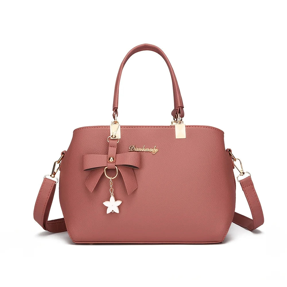 Bolsa de Ombro Elegante com Laço – Fashion, Versátil e com Múltiplos Compartimentos