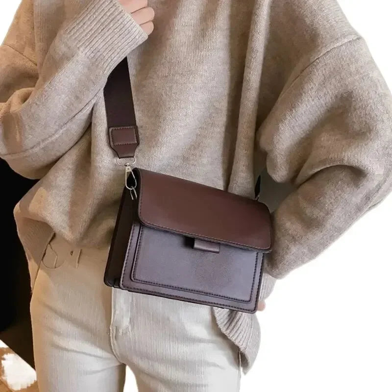 Bolsa Feminina em Couro PU – Designer Clássico, Compacta e Elegante para Viagens e Uso Diário