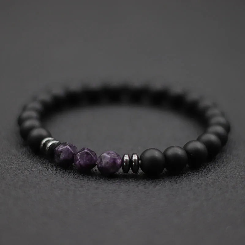 Pulseira Masculina Fashion com Pedras Naturais – Ônix, Olho de Tigre e Sodalita