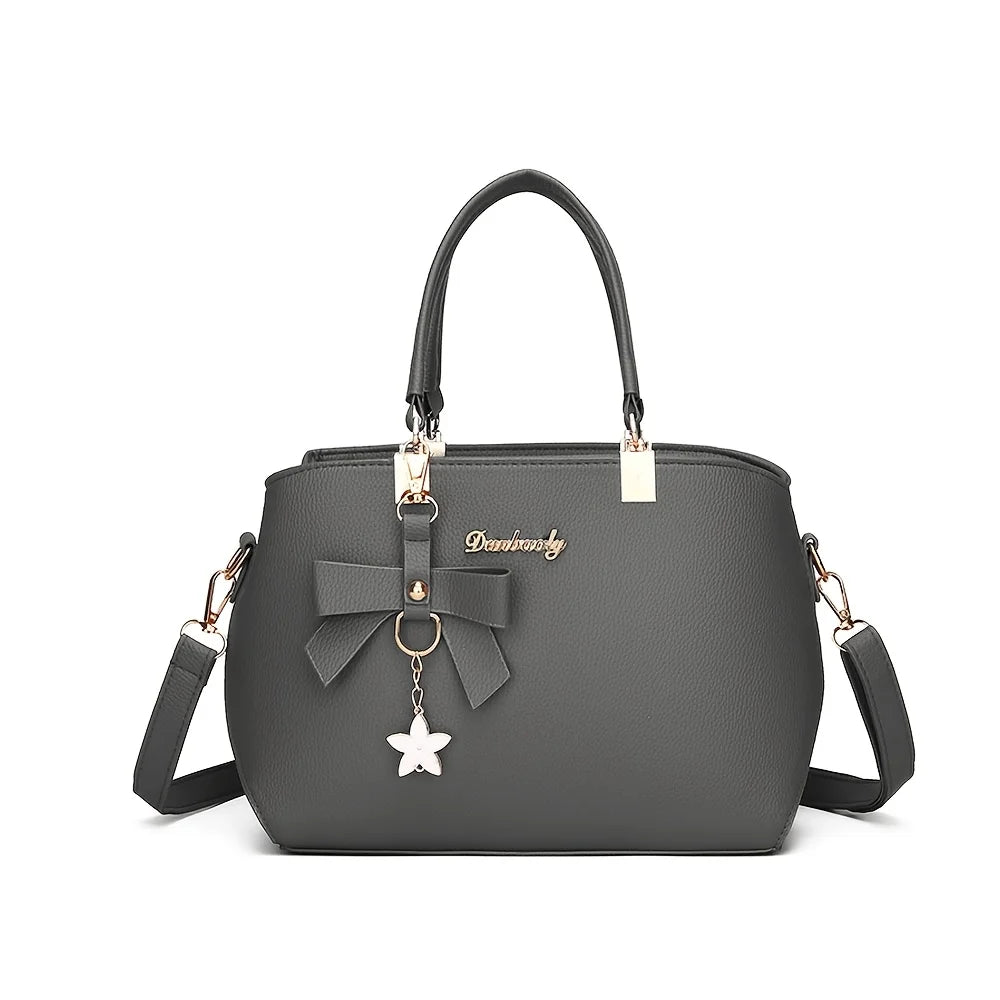 Bolsa de Ombro Elegante com Laço – Fashion, Versátil e com Múltiplos Compartimentos