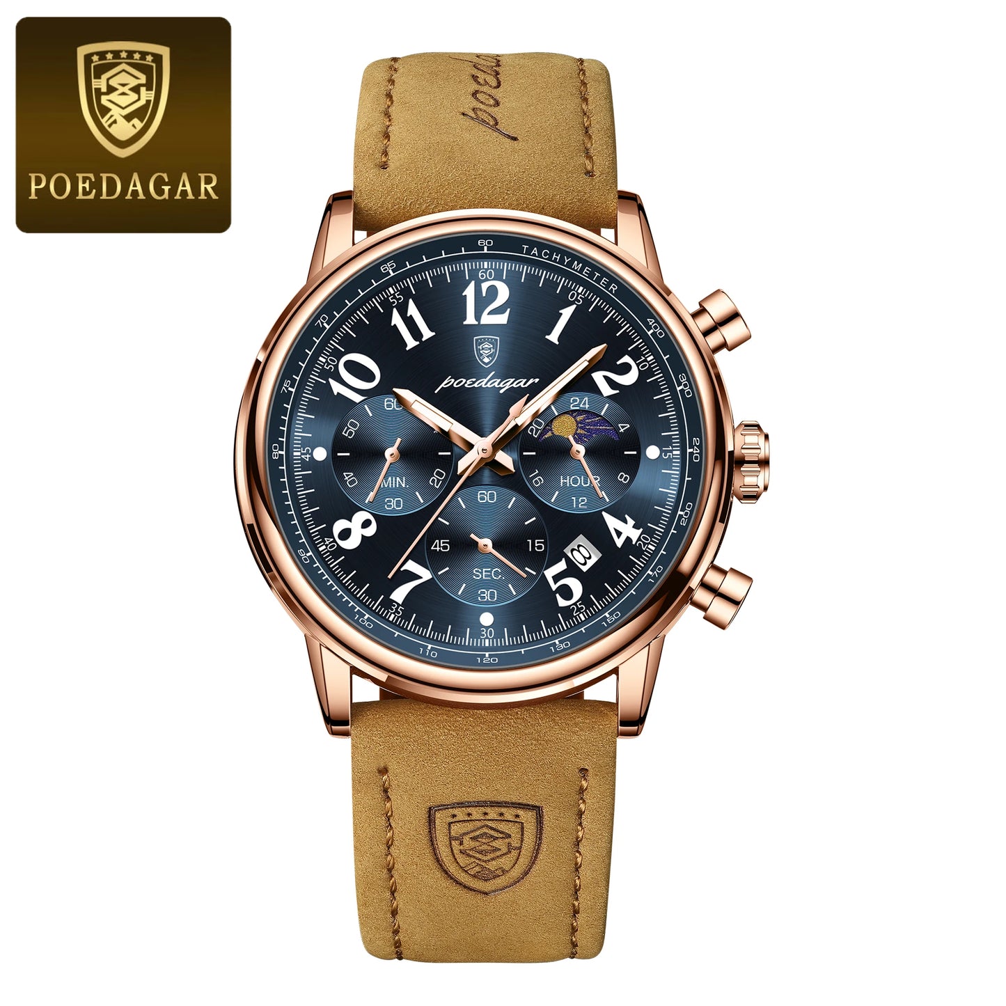 Relógio Masculino POEDAGAR Luxo – Quartzo com Pulseira em Nylon, Cronógrafo e à Prova d’Água