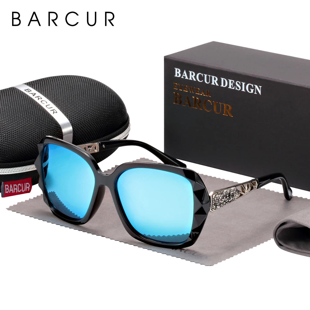 Óculos de Sol Feminino BARCUR – Polarizado com Proteção UV400 e Lente Degradê Fashion