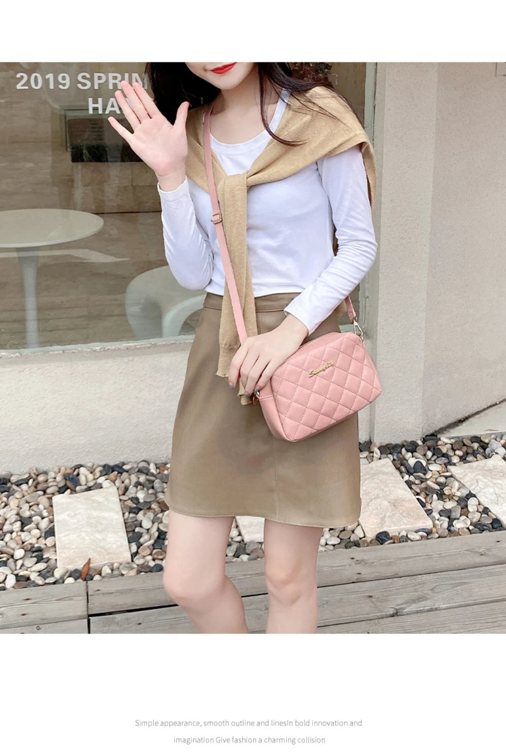 Bolsa Pequena Messenger 2024 com Tassel – Transversal Fashion e Bordado Lingge