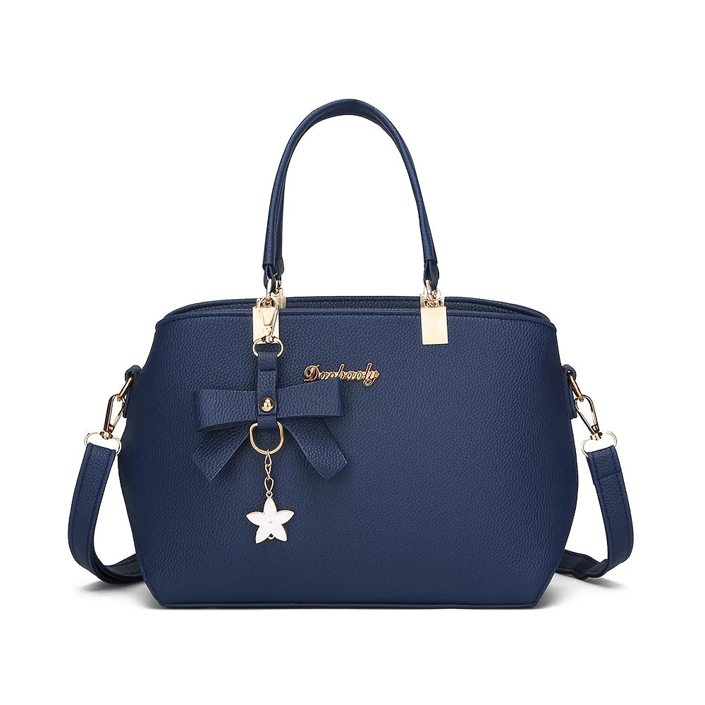 Bolsa de Ombro Elegante com Laço – Fashion, Versátil e com Múltiplos Compartimentos