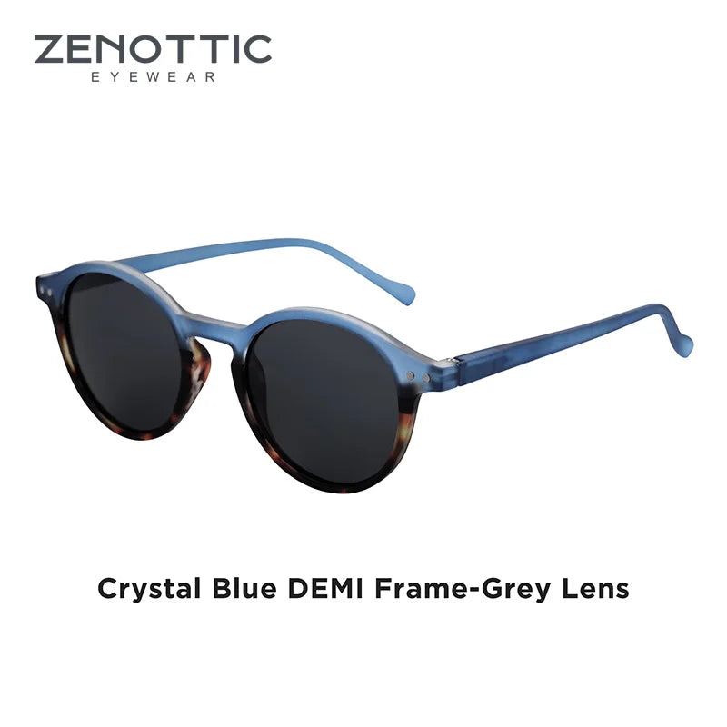 Óculos de Sol Redondo ZENOTTIC 2024 – Retrô Polarizado com Proteção UV400 e Estilo Vintage