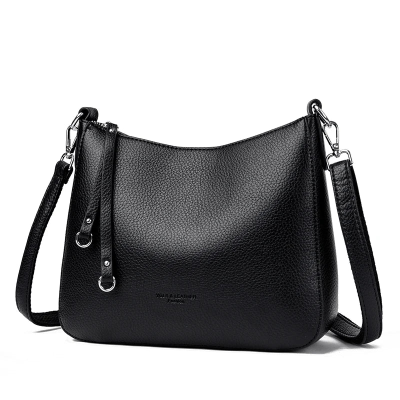 Bolsa Feminina de Ombro em Couro Macio – Designer de Luxo, Elegante e Versátil
