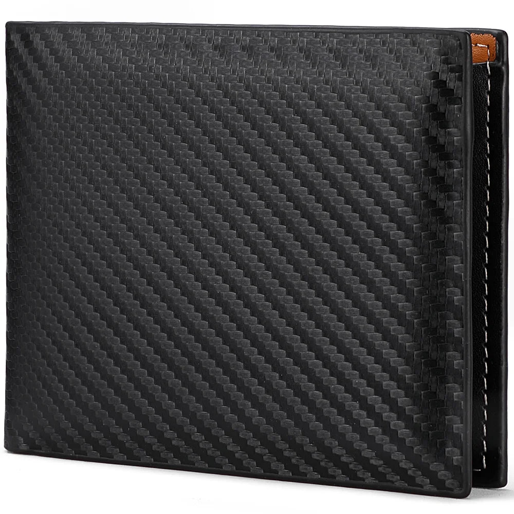 Carteira Masculina de Fibra de Carbono – Compacta, Elegante e com Zíper Integrado