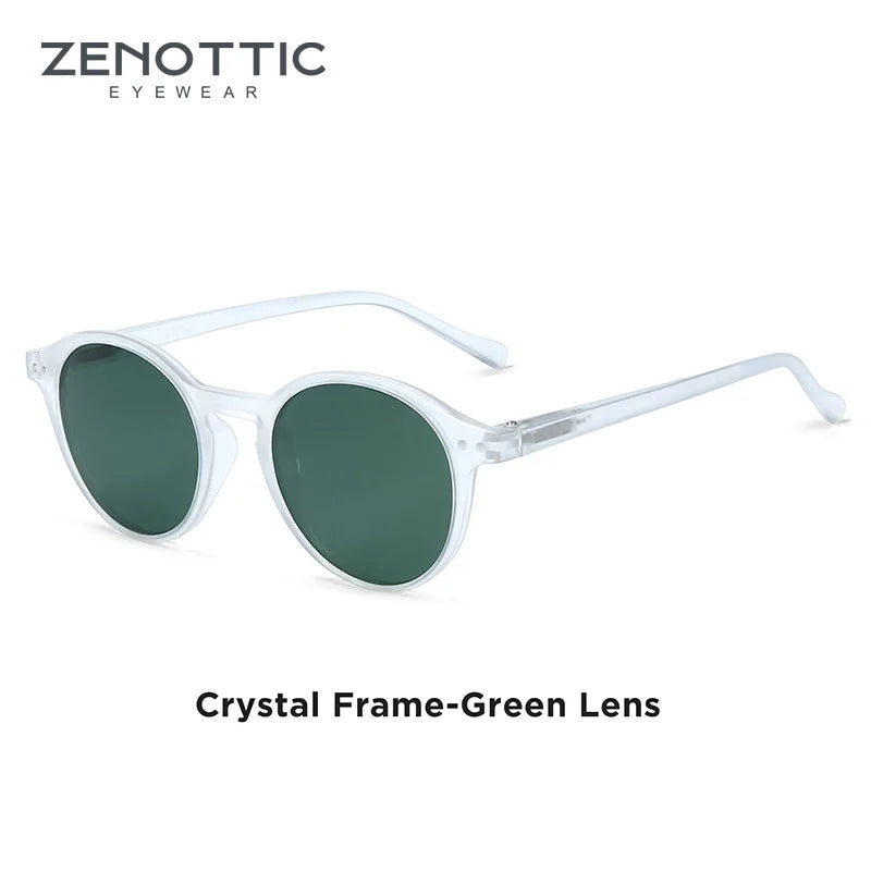Óculos de Sol Redondo ZENOTTIC 2024 – Retrô Polarizado com Proteção UV400 e Estilo Vintage