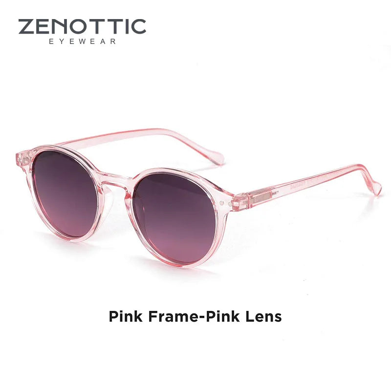 Óculos de Sol Redondo ZENOTTIC 2024 – Retrô Polarizado com Proteção UV400 e Estilo Vintage