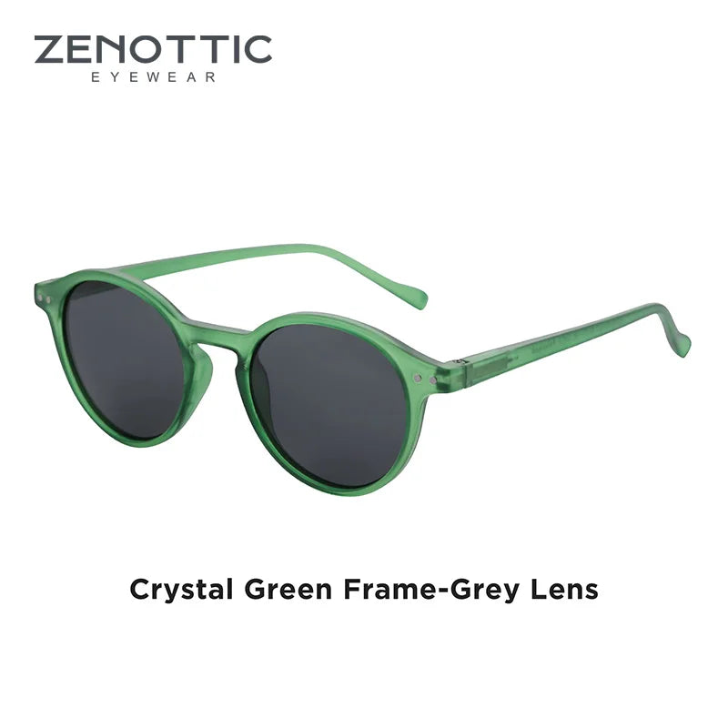 Óculos de Sol Redondo ZENOTTIC 2024 – Retrô Polarizado com Proteção UV400 e Estilo Vintage