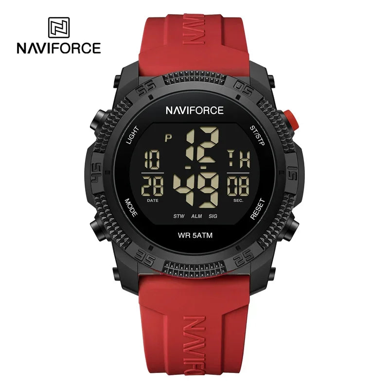 Relógio Masculino Digital NAVIFORCE NF7104 – Esportivo com Display LCD e Resistente à Água 5 ATM