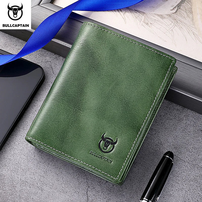 Carteira Masculina BULLCAPTAIN em Couro Legítimo – Compacta, Multifuncional e de Alta Qualidade