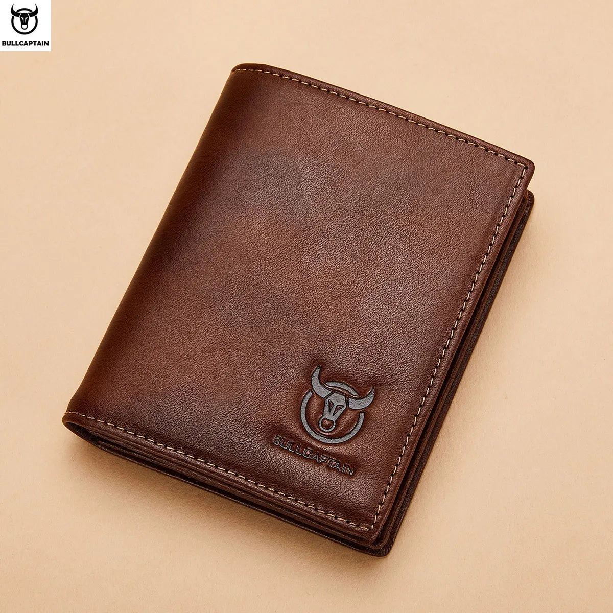 Carteira Masculina BULLCAPTAIN em Couro Legítimo – Compacta, Multifuncional e de Alta Qualidade