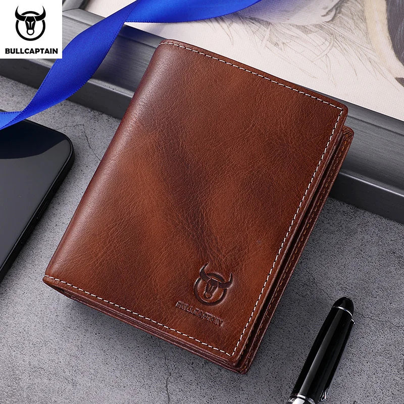 Carteira Masculina BULLCAPTAIN em Couro Legítimo – Compacta, Multifuncional e de Alta Qualidade