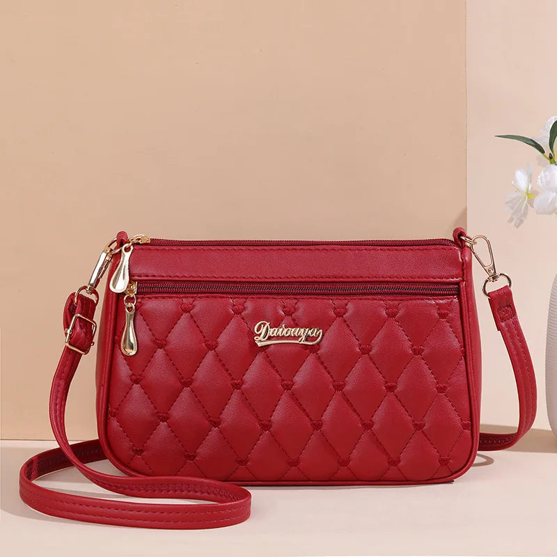 Bolsa Transversal Feminina em Couro PU – Grande Capacidade com Bordado e Design Fashion