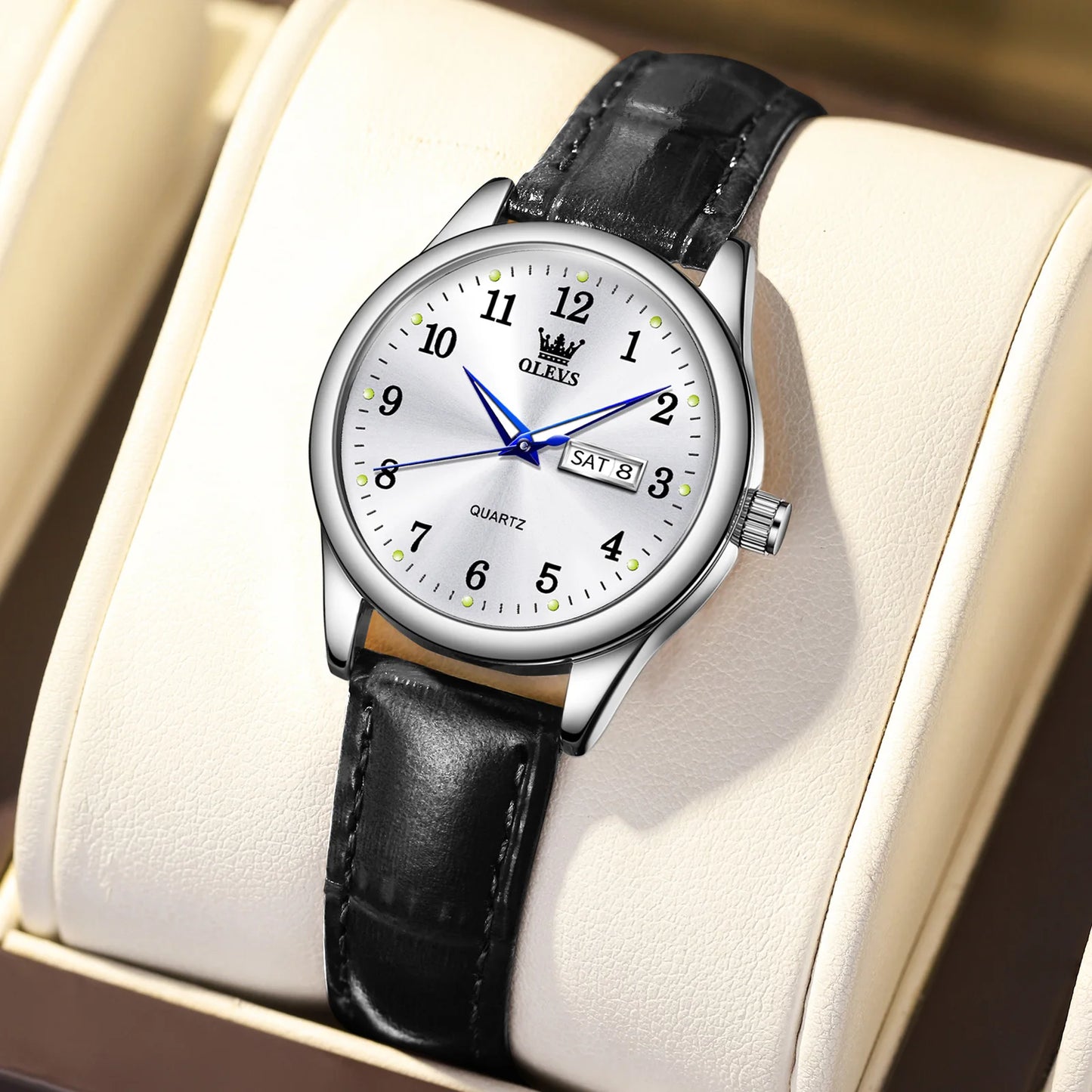 Relógio Feminino OLEVS Luxo – Quartzo em Aço Inoxidável Elegante e à Prova d’Água