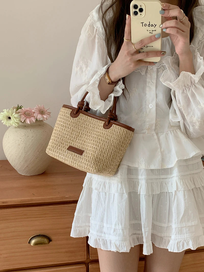 Bolsa de Palha Feminina de Ombro – Retrô, Fashion e Perfeita para Praia e Verão