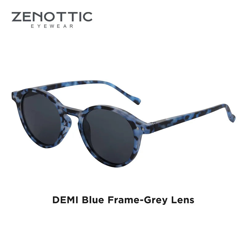 Óculos de Sol Redondo ZENOTTIC 2024 – Retrô Polarizado com Proteção UV400 e Estilo Vintage