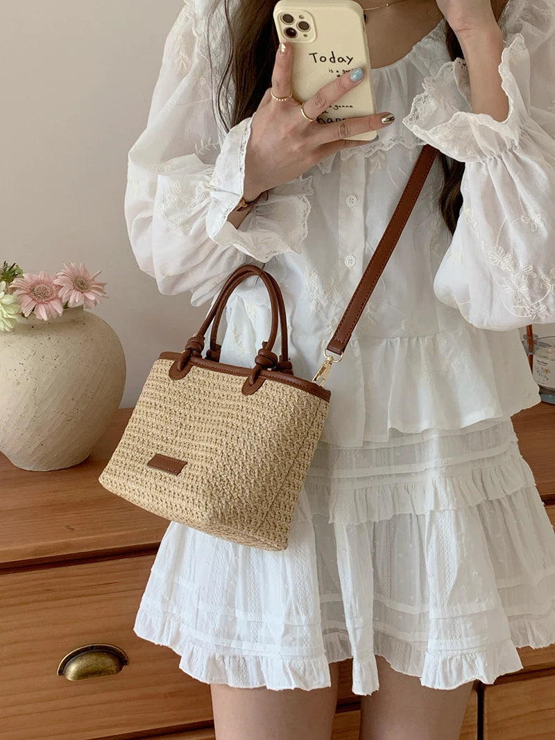 Bolsa de Palha Feminina de Ombro – Retrô, Fashion e Perfeita para Praia e Verão