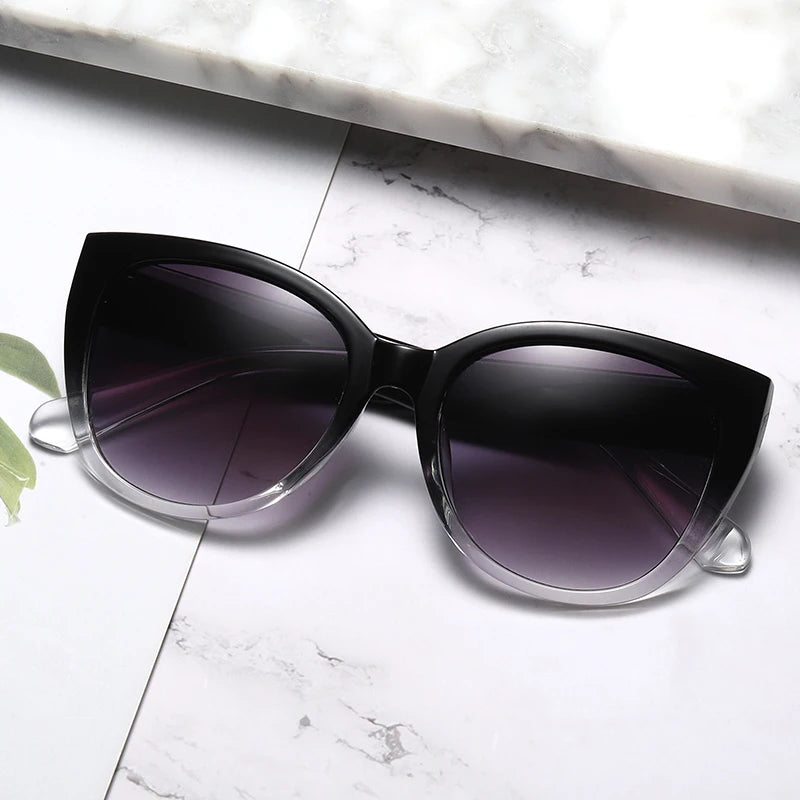 Óculos de Sol Feminino Retrô Cat Eye – Lente Degradê com Proteção UV400 Fashion