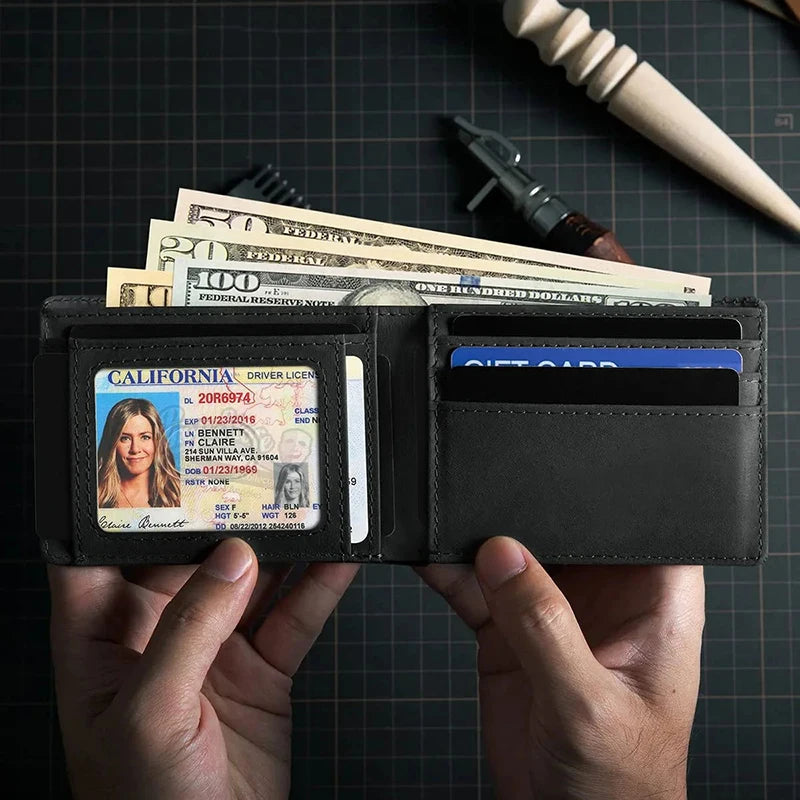 Carteira Masculina YATBEST em Couro Legítimo – Ultra Fina com RFID Anti-Roubo e Slot para AirTag