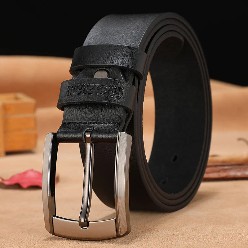 Cinto Masculino CCOOLERFIRE em Couro Legítimo – Luxo com Fivela Clássica para Jeans e Estilo Cowboy