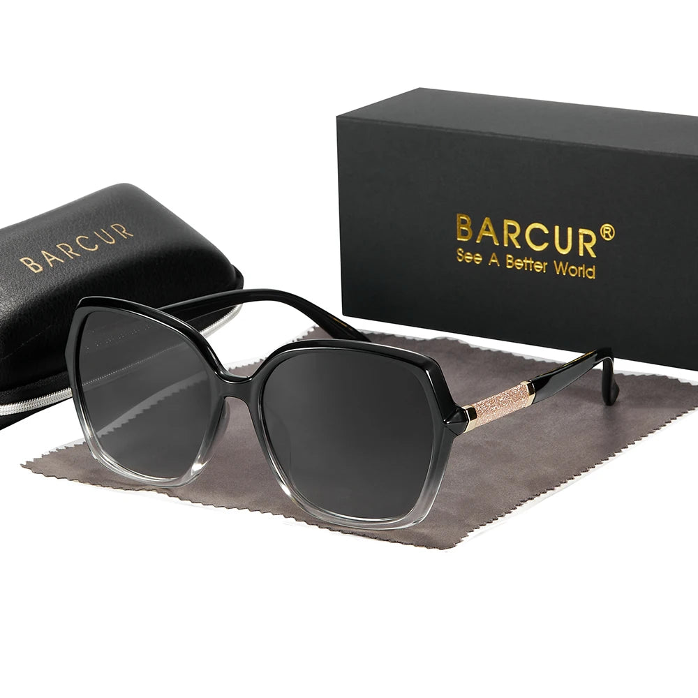 Óculos de Sol Feminino BARCUR – Polarizados UV400 com Lentes em Degradê e Armação Borboleta Fashion