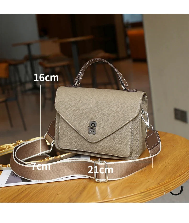 Bolsa Feminina em Couro Legítimo – Grande Capacidade, Estilo Retrô Casual e Elegante