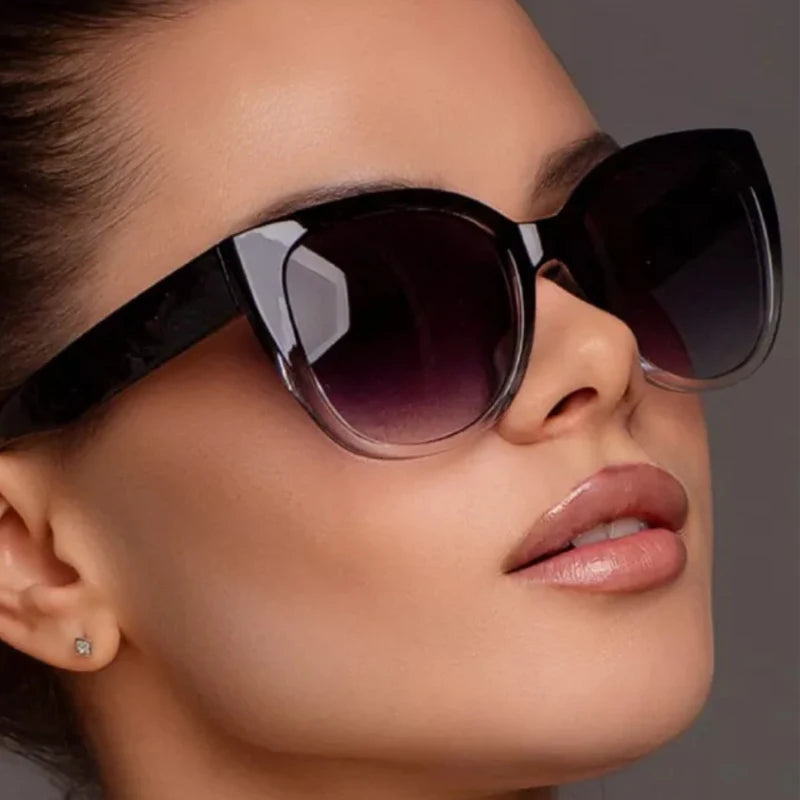 Óculos de Sol Feminino Retrô Cat Eye – Lente Degradê com Proteção UV400 Fashion