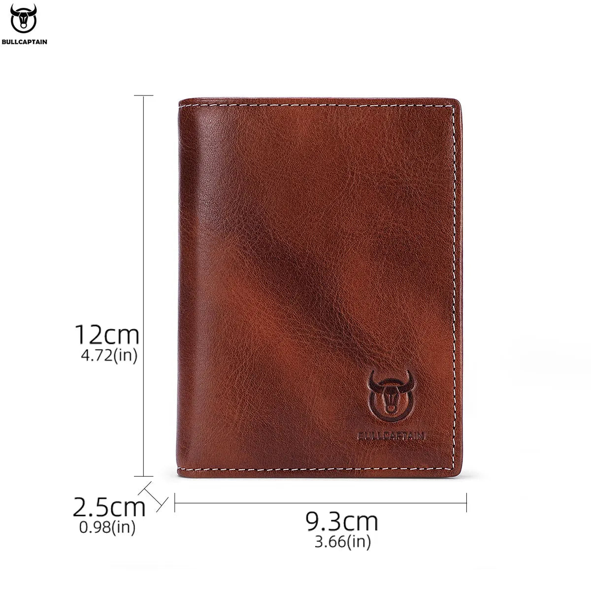 Carteira Masculina BULLCAPTAIN em Couro Legítimo – Compacta, Multifuncional e de Alta Qualidade