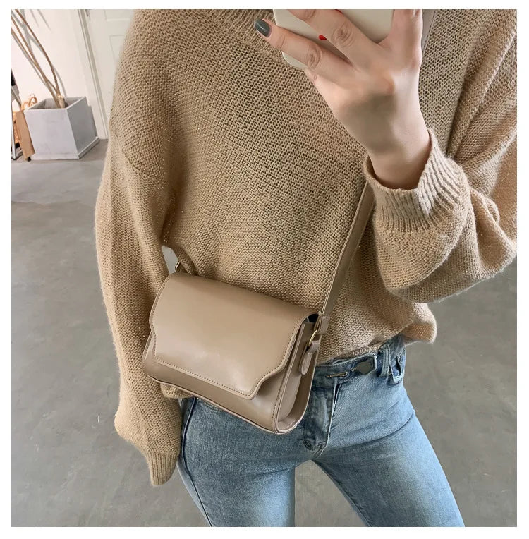 Bolsa Transversal Feminina Mini em Couro PU – Designer de Luxo, Fashion e Compacta